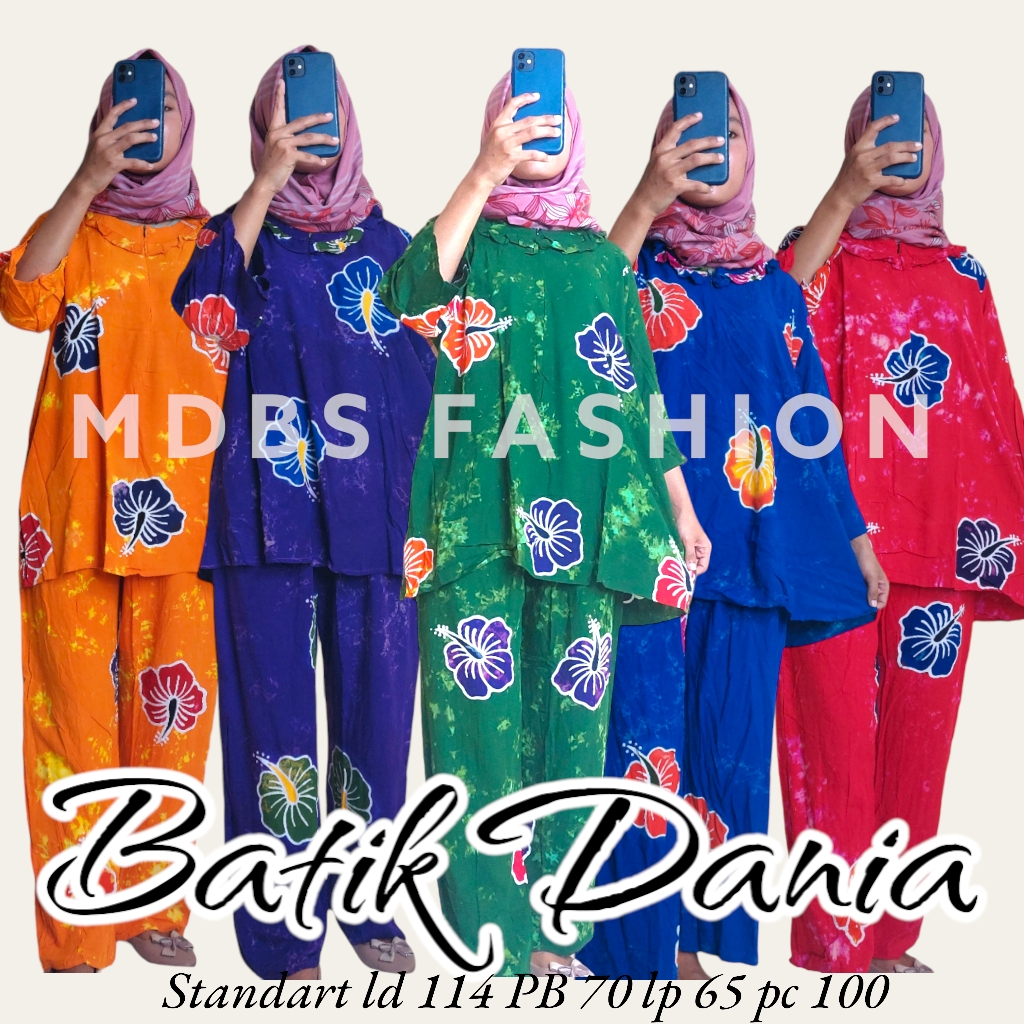 Batik Dania Batik Sunan Batik Cap Premium One Set Rayon Bahan Tebal Setelan Wanita Motif Kekinian
