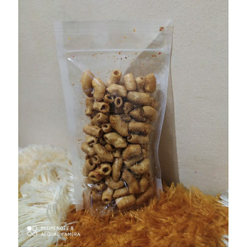 

Makaroni bantet pedas gurih enak murah dengan bumbu kencur dan daun jeruk kemasan pouch