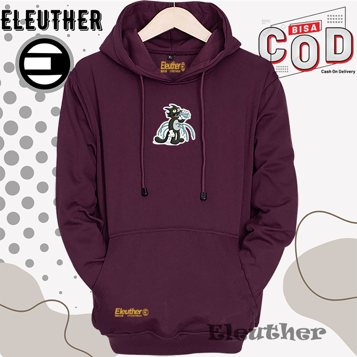 Basic Jepang Japan Sweter Hodi Hodie Style Hudi Pria Wanita Warna Burgundy Cat Simple Terbaru Hodi K