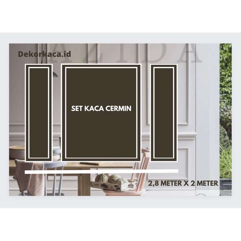 Paket Set Wall Moulding Kayu + Set Kaca Cermin Dinding Termurah COD/Kaca Cermin Wall Moulding Minima