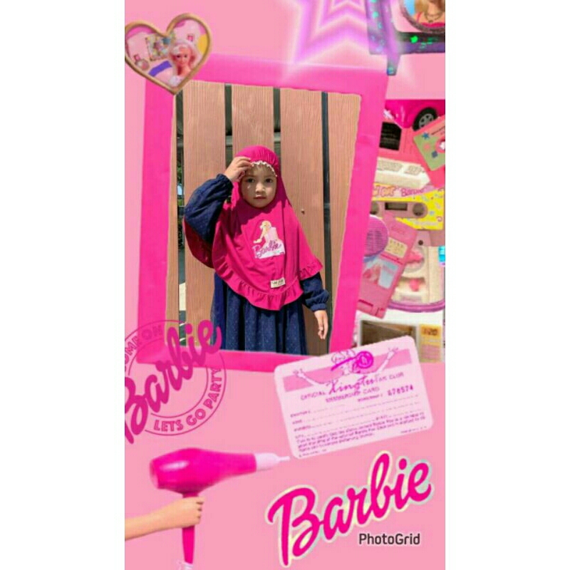 HIJAB BERGO AURORA BARBIE//HIJAB BARBIE NON PED//HIJAB ANAK