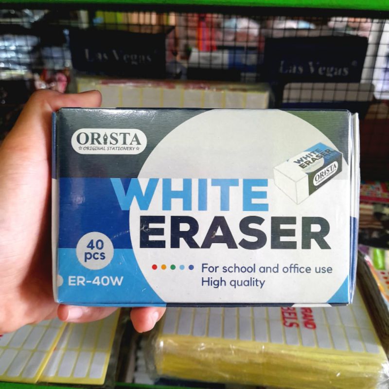 

(Isi 40) Penghapus Orista ER-40W Putih Hitam Warna Warni Murah