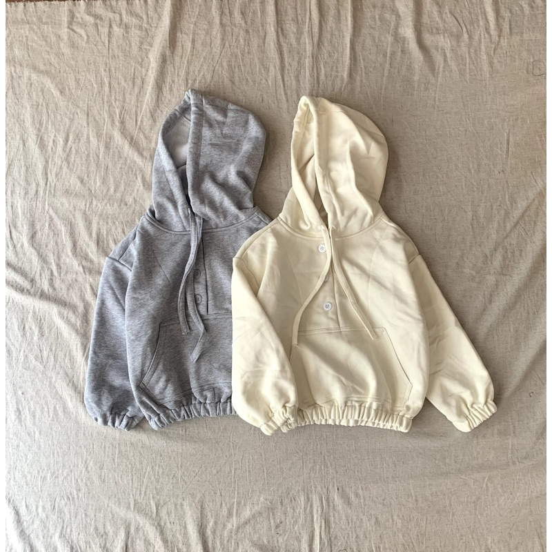 kokoa hoodie top couple mama anak laki perempuan biru cream grey
