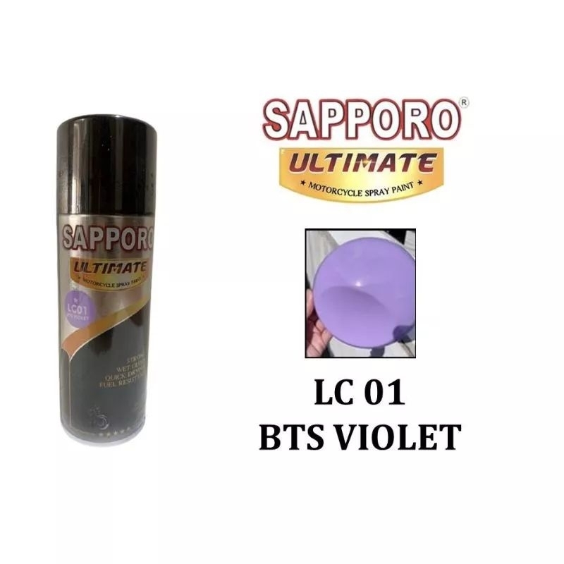 SAPPORO ULTIMATE LC01 BTS VIOLET CAT SEMPROT SPRAY PAINT WARNA UNGU KILAP