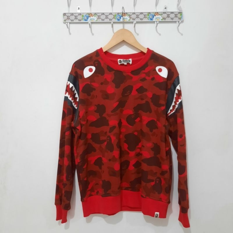 CN bape shark army red L