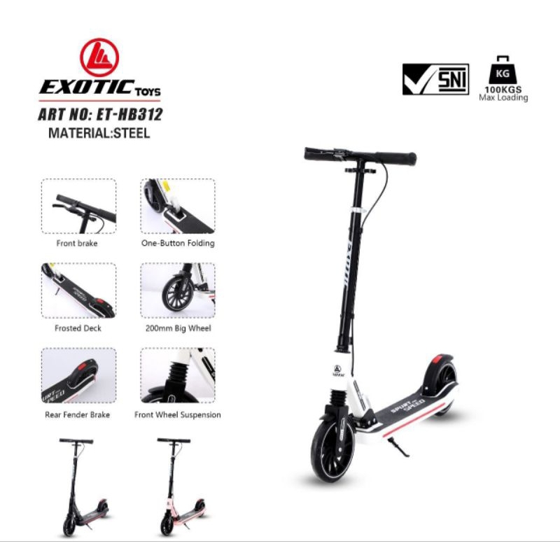 SCOOTER SKUTER ANAK EXOTIC HB312 / HB 312 BISA DEWASA