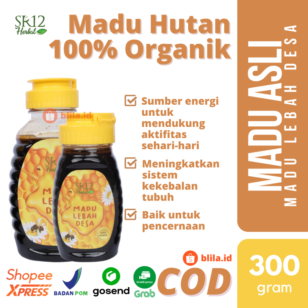 

Madu Lebah Desa 140gr 300gr SR12 Hutan Akasia Alami Tingkatkan Kesehatan Sistem Imun Antioksidan