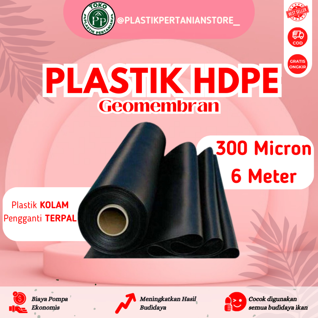 GEOMEMBRAN HDPE TEBAL 300 MICRON LEBAR 6 METER
