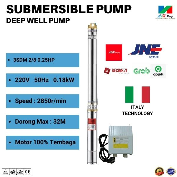 POMPA SUBMERSIBLE 3SDM 2/8 - 0.25HP - ANH PUMP