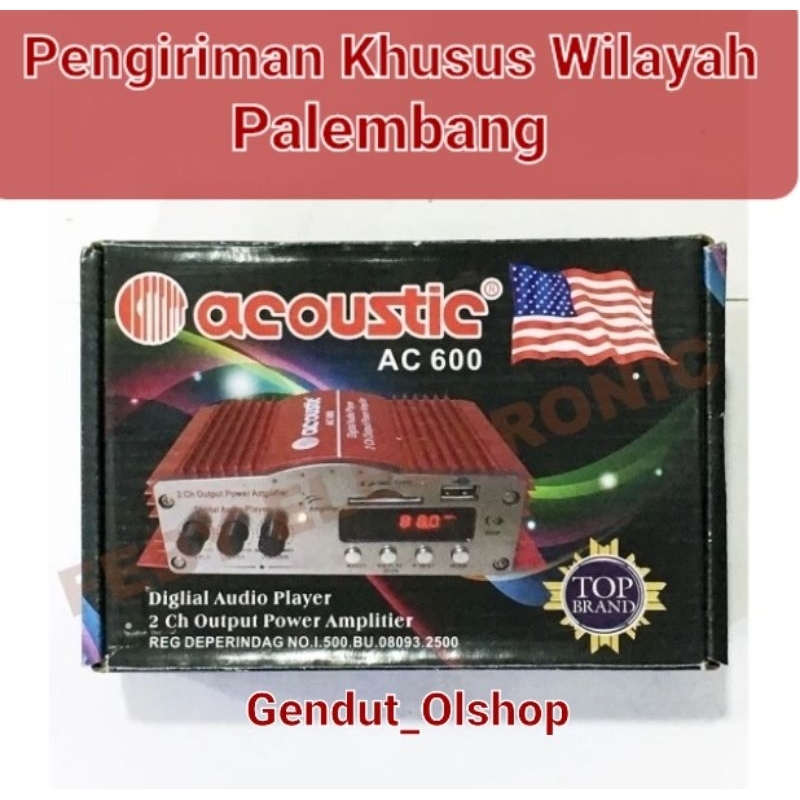 (Khusus Wilayah Palembang) MINI POWER AMPLI ACOUSTIC AC 600/Power Amplitier Acoustic AC 600 Palemban