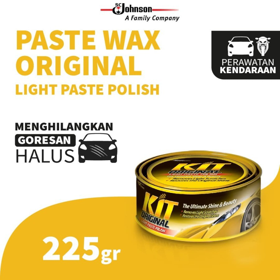 KIT Paste Wax 225gr Kuning Original Untuk Penghilang Noda Cat Mobil Motor Kaleng
