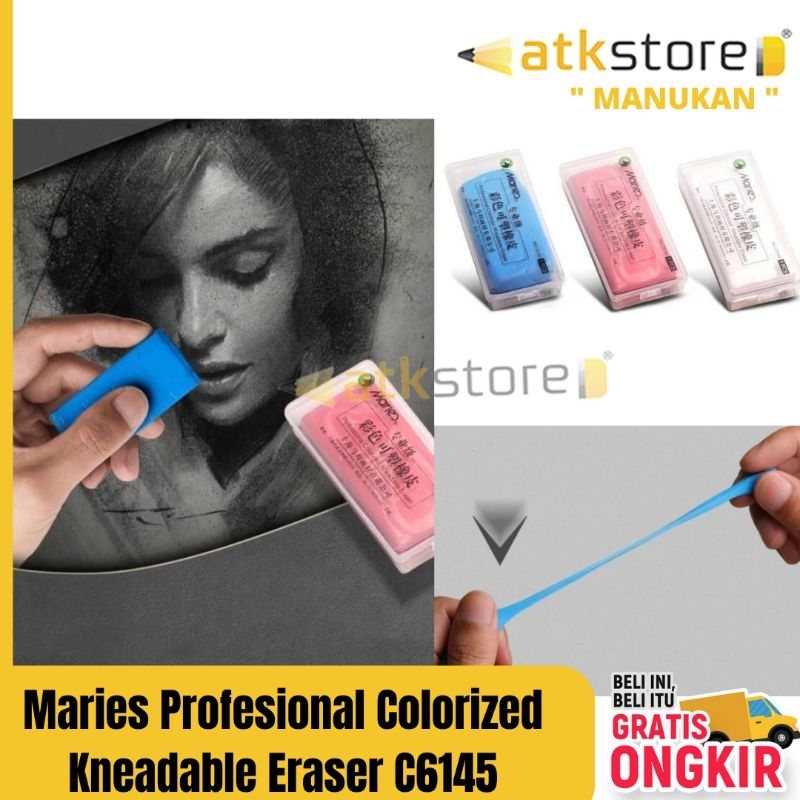

Maries Profesional Colorized Kneadable Eraser C6145 / penghapus lukis karet melar