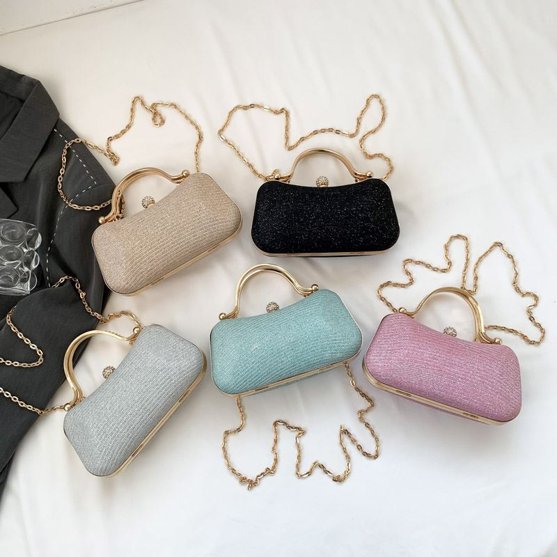 Tas Clutch Wanita Hardcase Elegan untuk Pesta - Model Korea Import dengan Warna Silver, Pink, Gold, 