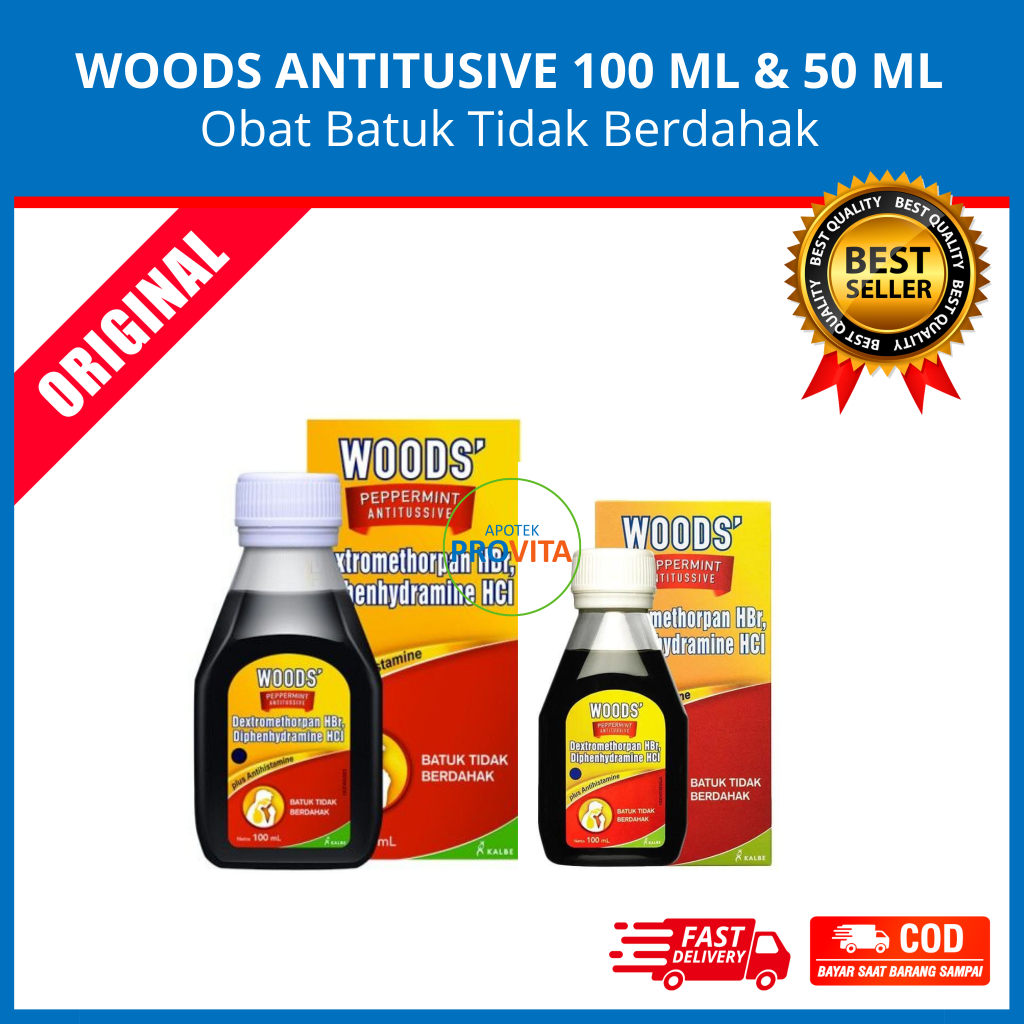 WOODS ANTITUSIVE 100 ML & 60 ML - Obat Batuk Tidak Berdahak Woods