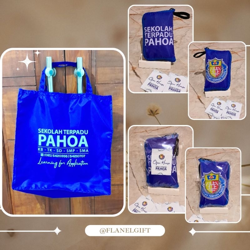 Tas Lipat Parasut 40x40 Custom Sablon dengan Thanks Card