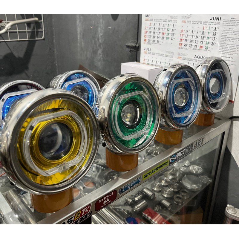 lampu biled ninja tiger scorpio vixion w175 / lampu daymaker biled 7in tiger ninja