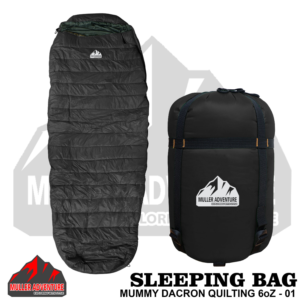 sleeping bag mummy wp dacron quilting 6 oz serie-01 muller adventure