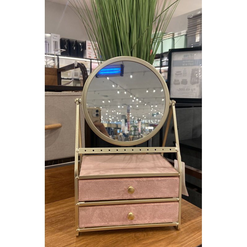 Informa kotak perhiasan dan cermin 19x13,5x31 cm pink/tempat perhiasan informa