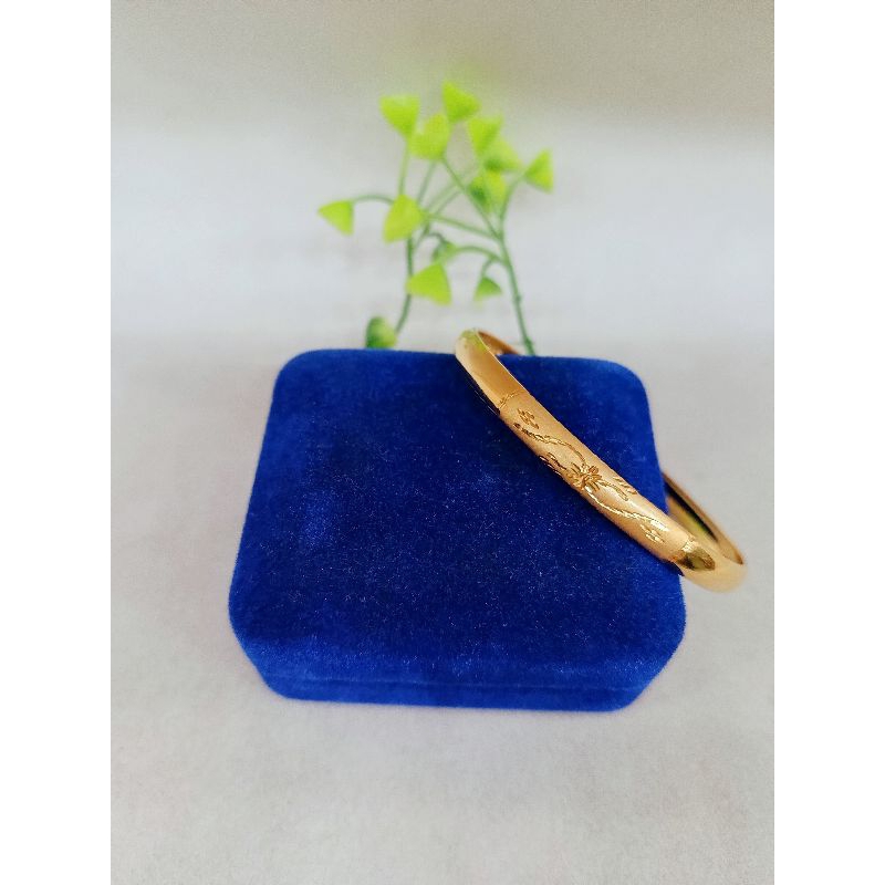 GELANG BANGLE DOVE PASIR UKIR/GELANG BANGLE/PERAK ASLI 925 LAPIS MAS ASLI