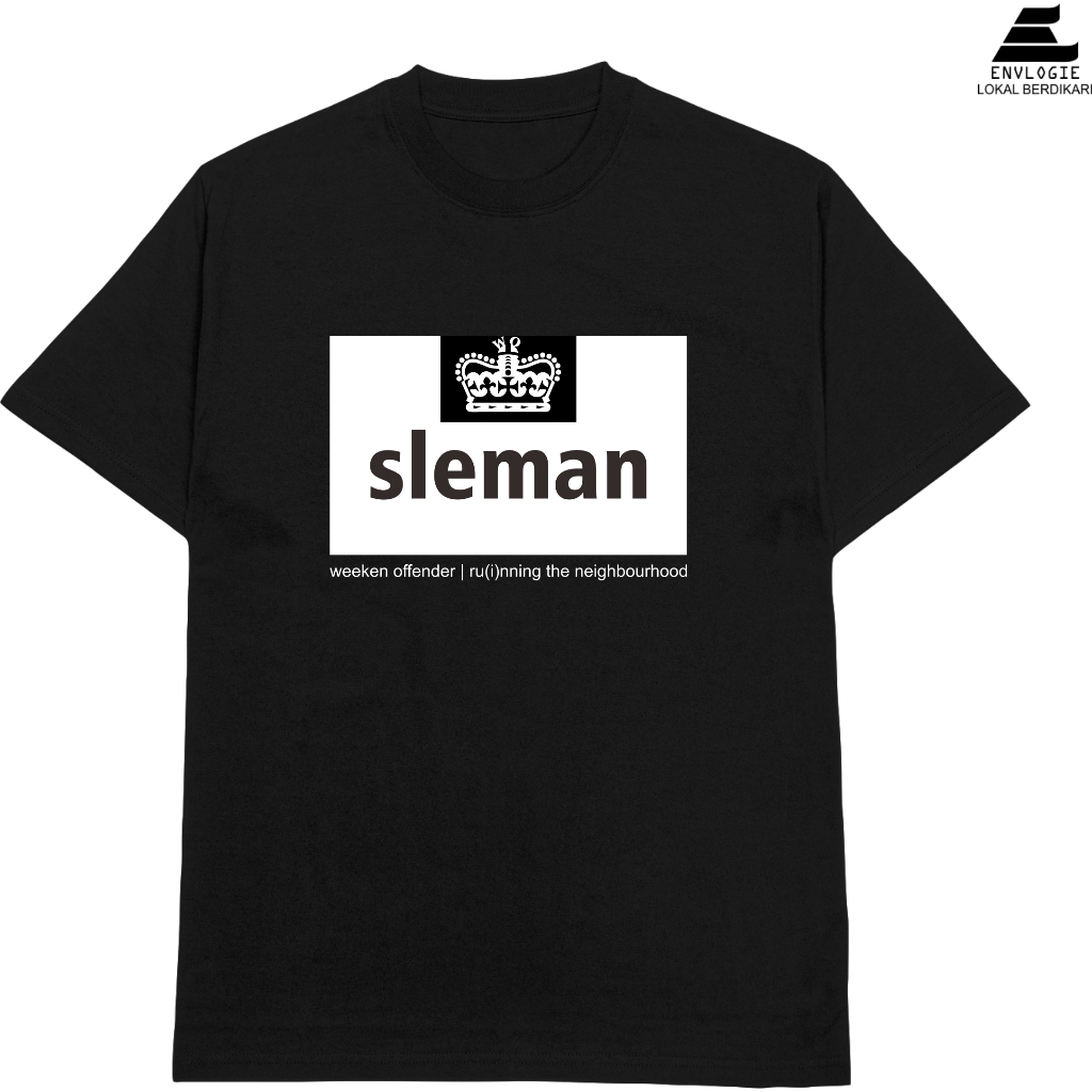 Envlogie t-shirt kaos casual pss sleman weekend offender hitam lengan pendek