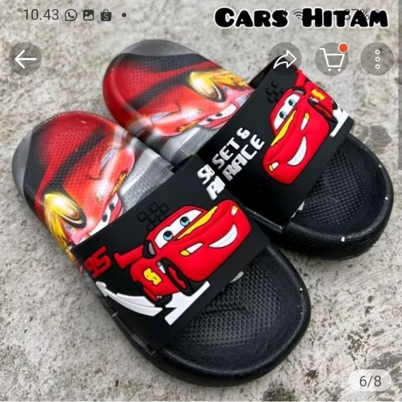 Sandal Anak Karakter Cars Sendal Karet Jelly Anak Import Premium