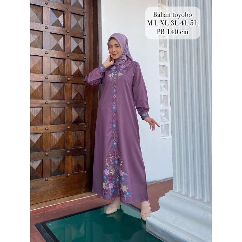 Gamis Jumbo Naura / Gamis bordir / Gamis toyobo / terbaru / terlaris / terpopuler