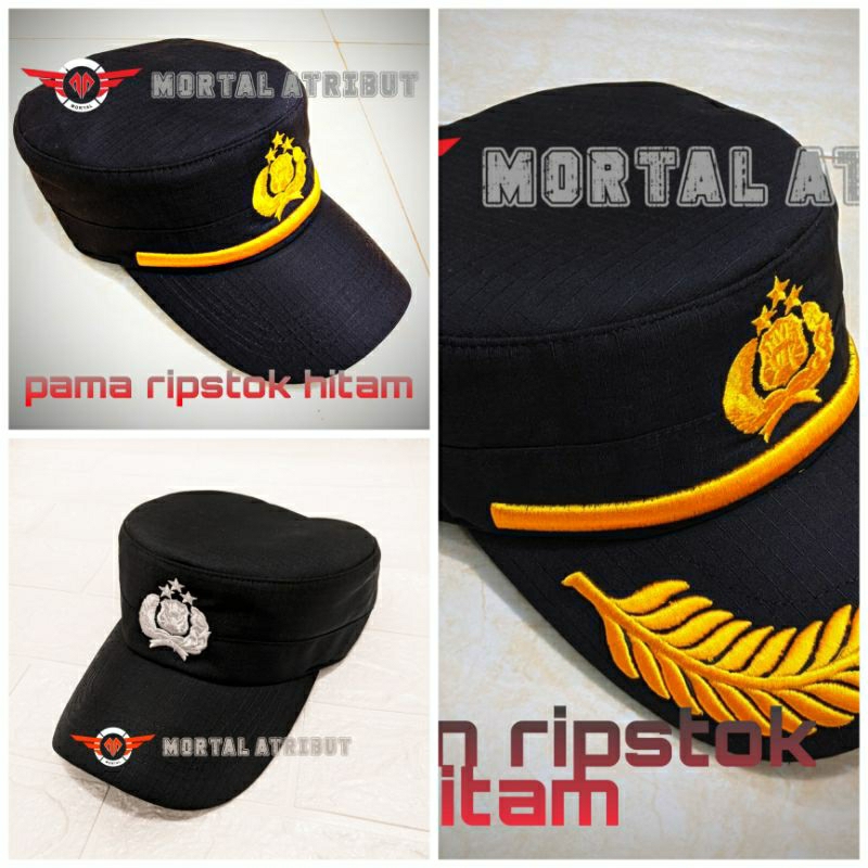 TOPI KOMANDO POLISI BINTARA HITAM/TOPI KOMANDO PAMA/TOPI KOMANDO PAMEN/TOPI POLRI TERBARU