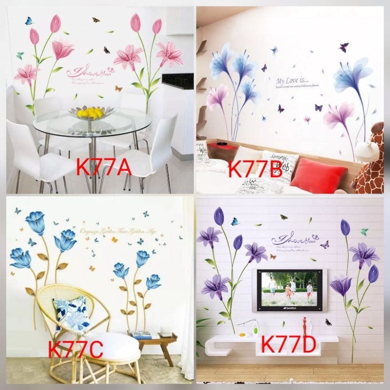 Wallsticker motif bunga besar stiker dinding rumah