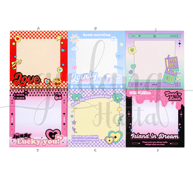 

Memo Love And Lucky Memopad Motif Hati Dan Kata Kata DIY GH 301151