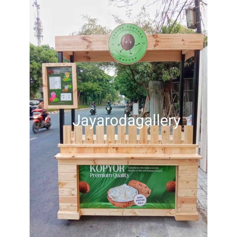 gerobak kayu minimalis jati Belanda
