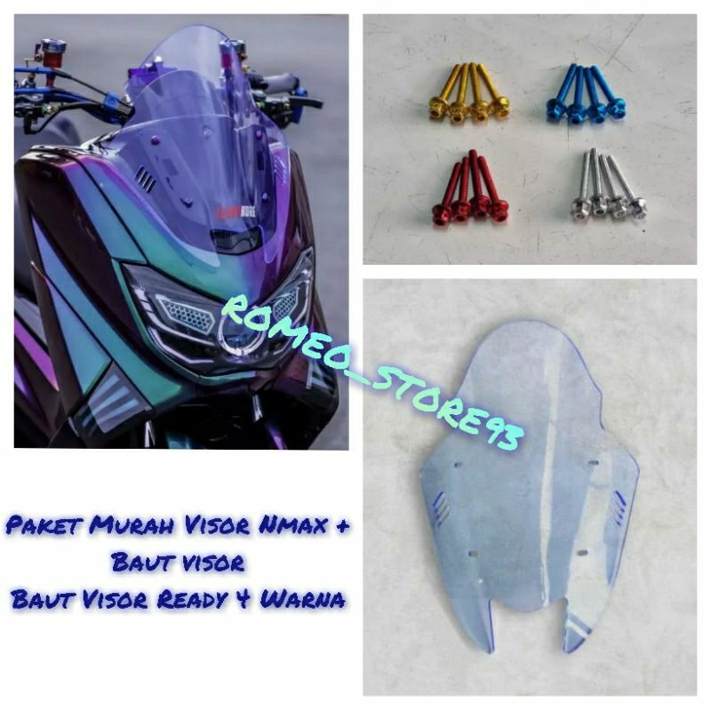 TERLARIS  PAKET HEMAT VISOR NMAX + BAUT VISOR WINDSHIELD MODEL TDR V2 TERMURAH