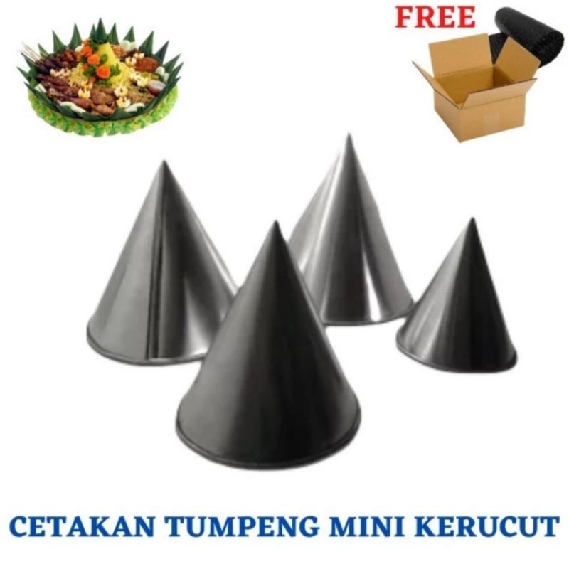 Cetakan Nasi Tumpeng Alumunium - Loyang Mini Nasi Kuning 8cm SNI