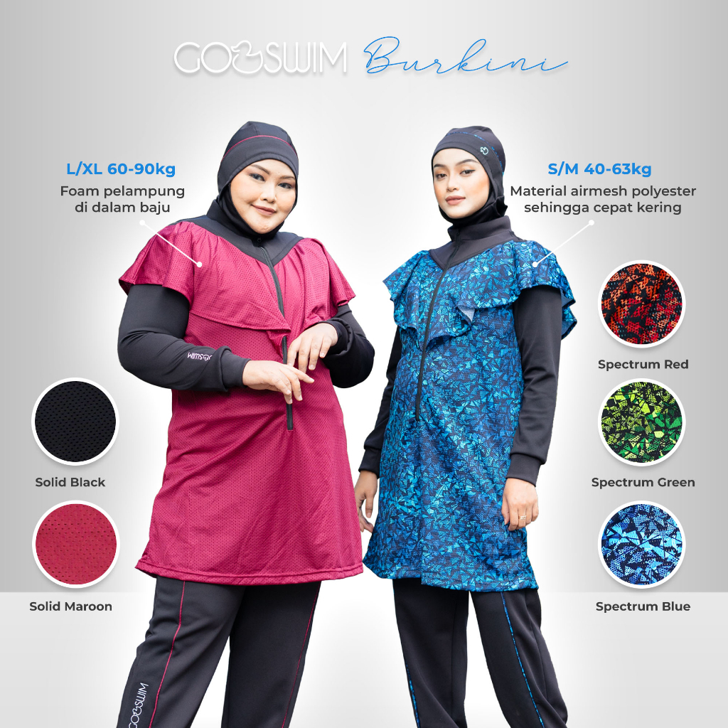 Baju Renang Muslimah Mengapung Dewasa GOSWIM Floating BURKINI