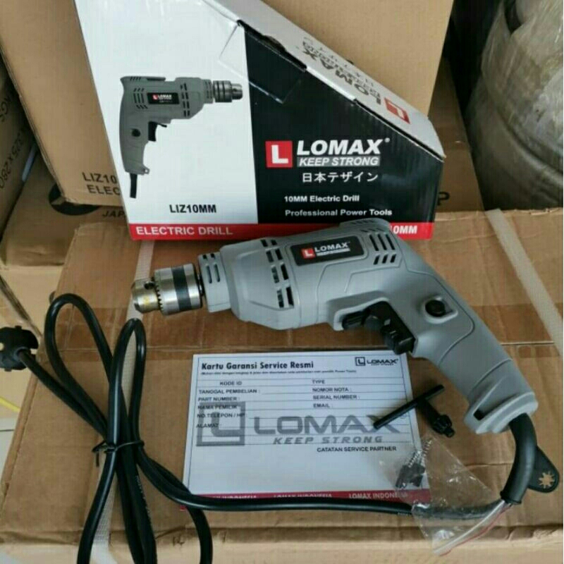 mesin bor 10 mm Lomax bergaransi bor listrik 10 mm bor besi baja ringan
