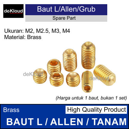 xx Baut Brass ALLEN Screw | alen baut tanam L gold M2 M2.5 M3 M4