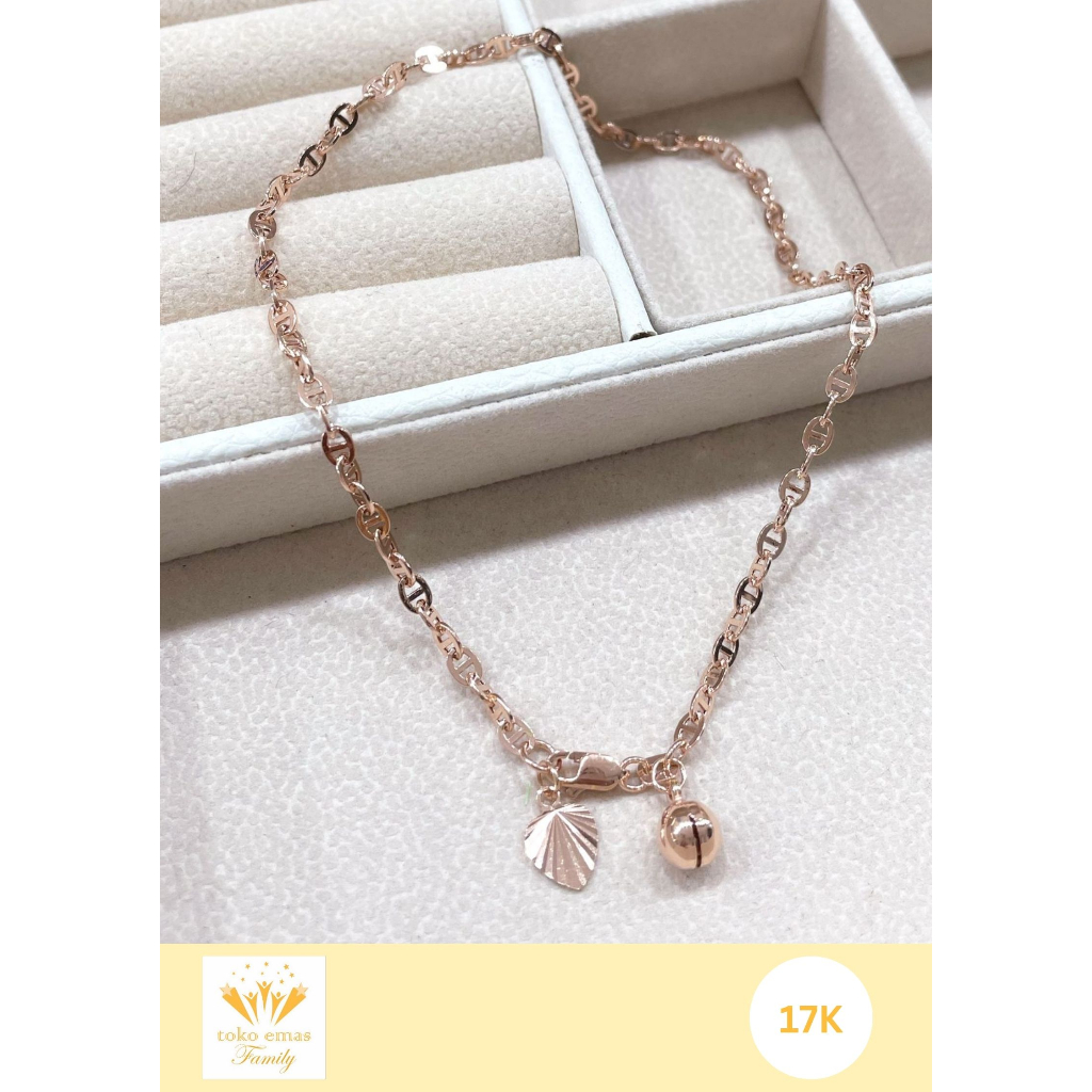 Gelang kaki Emas Kadar 750 (17K) 700 (16K) Berat Variasi 2 - 4 Gram an