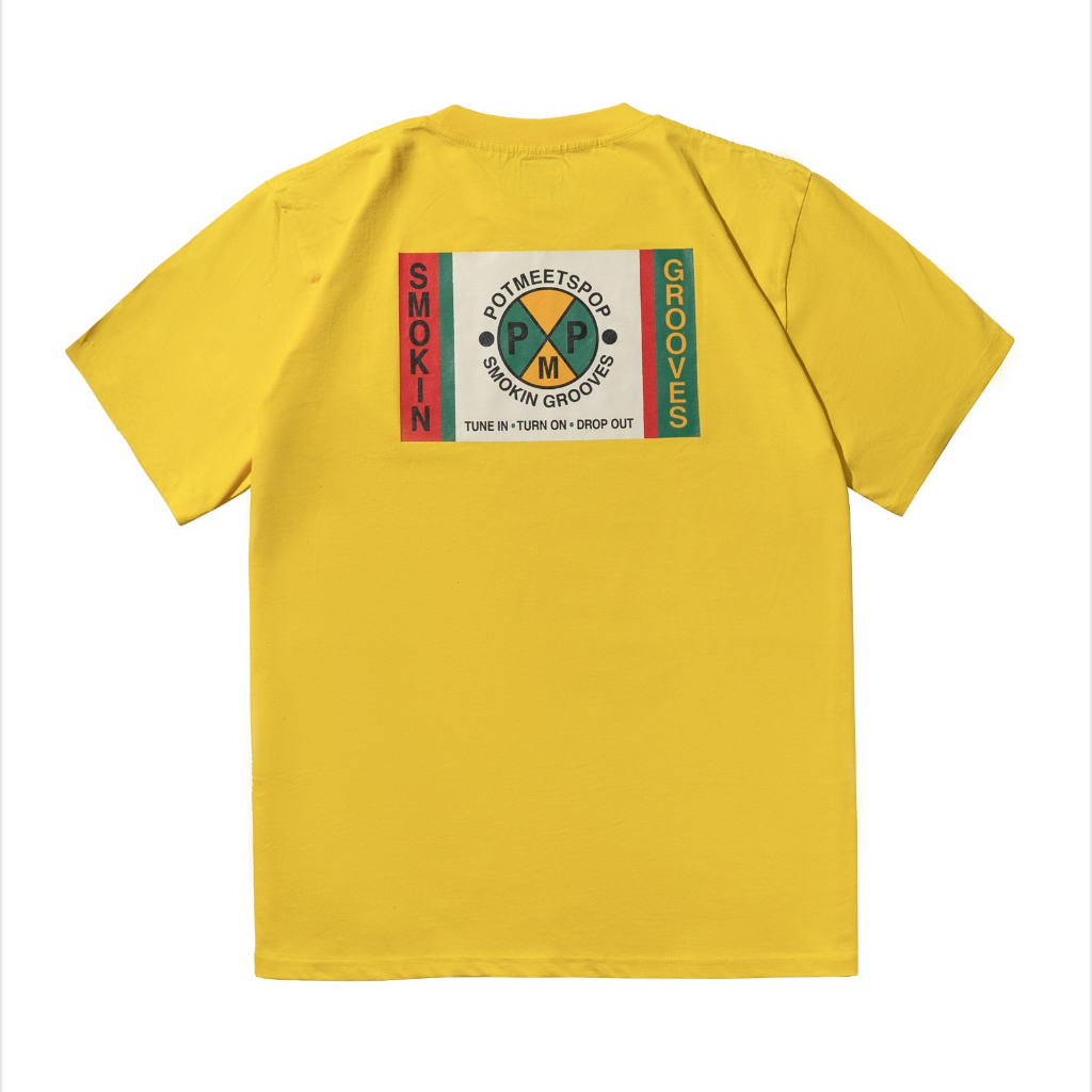 POT MEETS POP - SMOKIN GROOVES TEE YELLOW SS`23