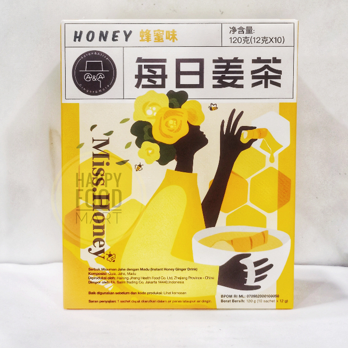 

[BPOM RI] MISS HONEY GINGER DRINK 120 GRAM/MINUMAN JAHE MADU/PENGHANGAT BADAN/KRAM MENSTRUASI/PEREDA MUAL NYERI