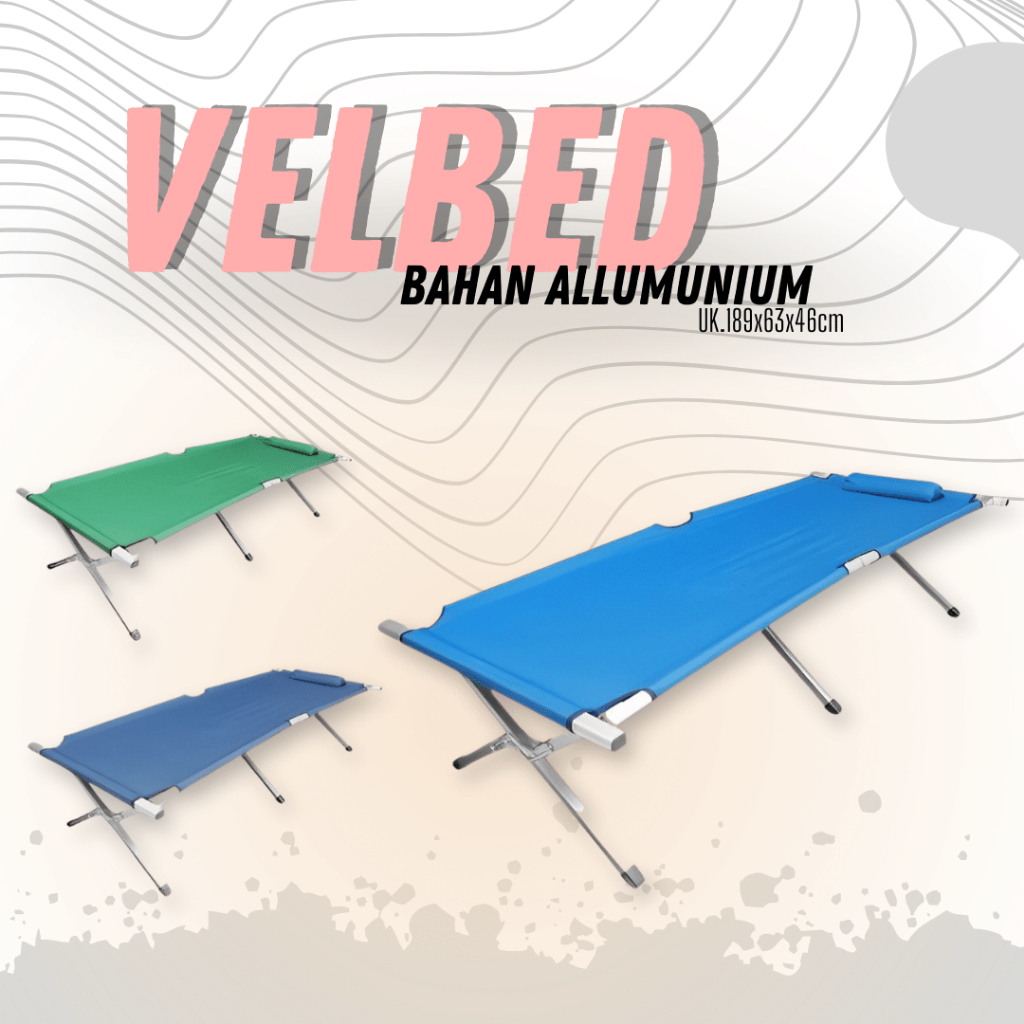 VELBED KASUR LIPAT CAMPING RANJANG LIPAT PORTABLE SERBAGUNA