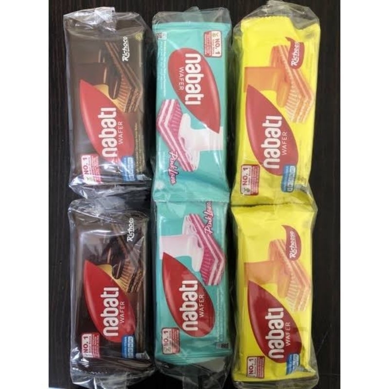 

Wafer Nabati 1000an 16gr Rasa Coklat Keju Pink Lava isi 10