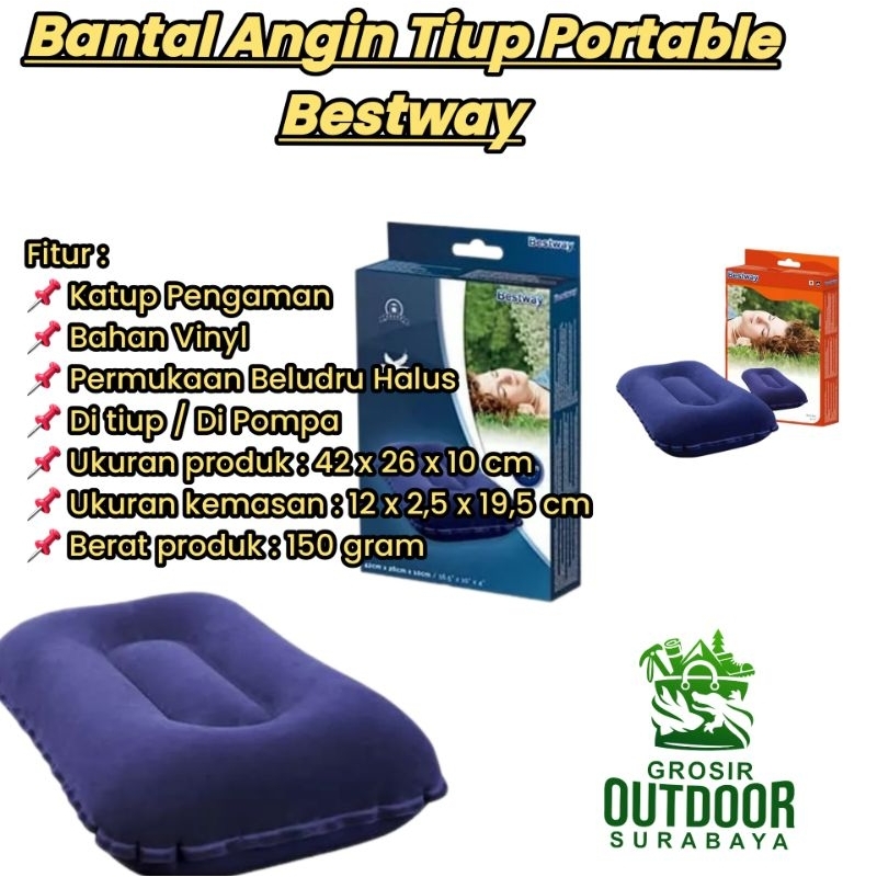 Bantal Angin Tiup Portable Bestway , Bantal tiup Bestway / Bantal Portable / Bantal Angin / Bantal T