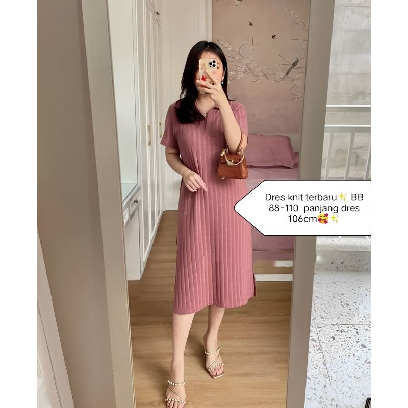 DRES KNIT WANITATERBARU//DASTER BEST SELLER MODEL SALUR