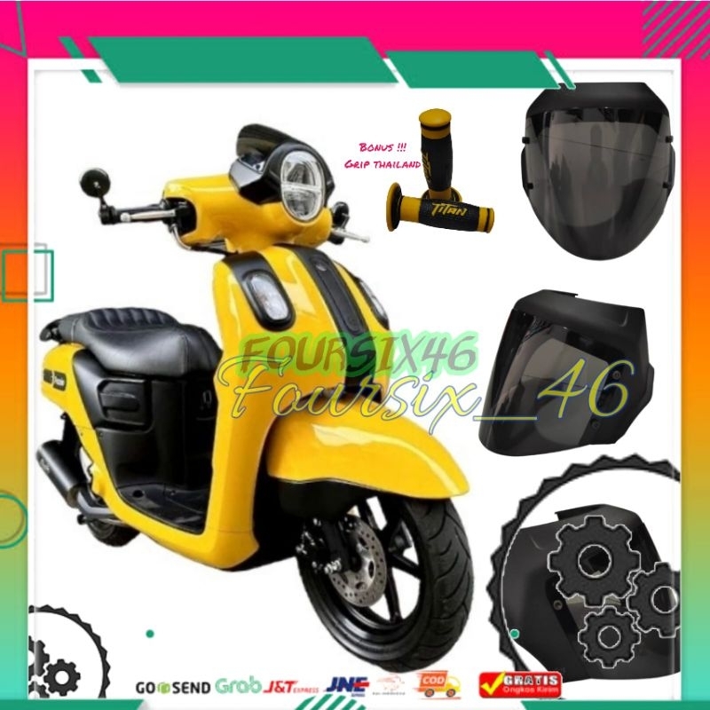 windshield topi visor fazzio thailand new bonus grip