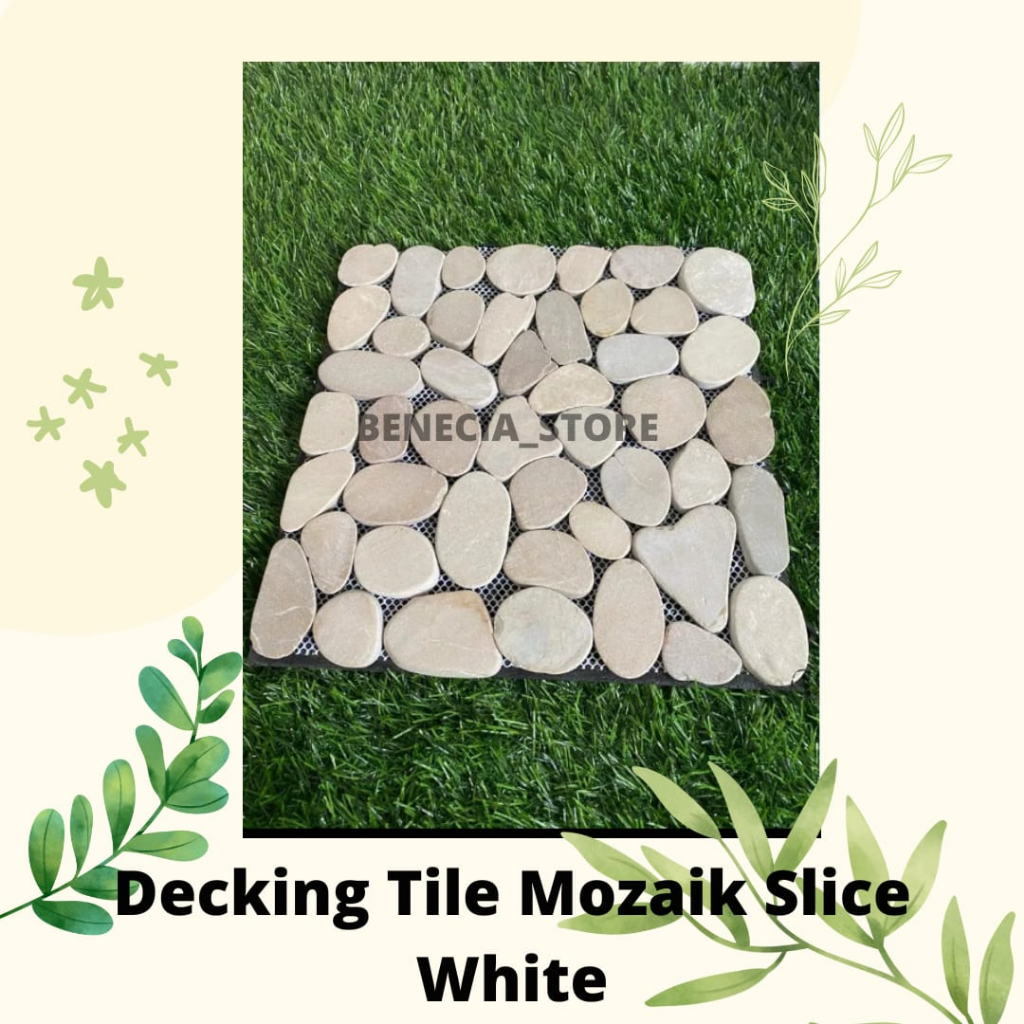 Decking Tile Batu alam Slice - Batu ubin Mozaik Slice bongkar pasang