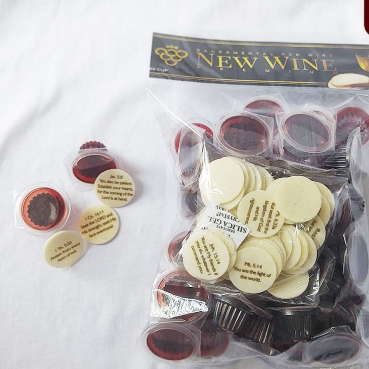 

Anggur Perjamuan Gereja Premium+Hosti Ayat Inggris-50Cup