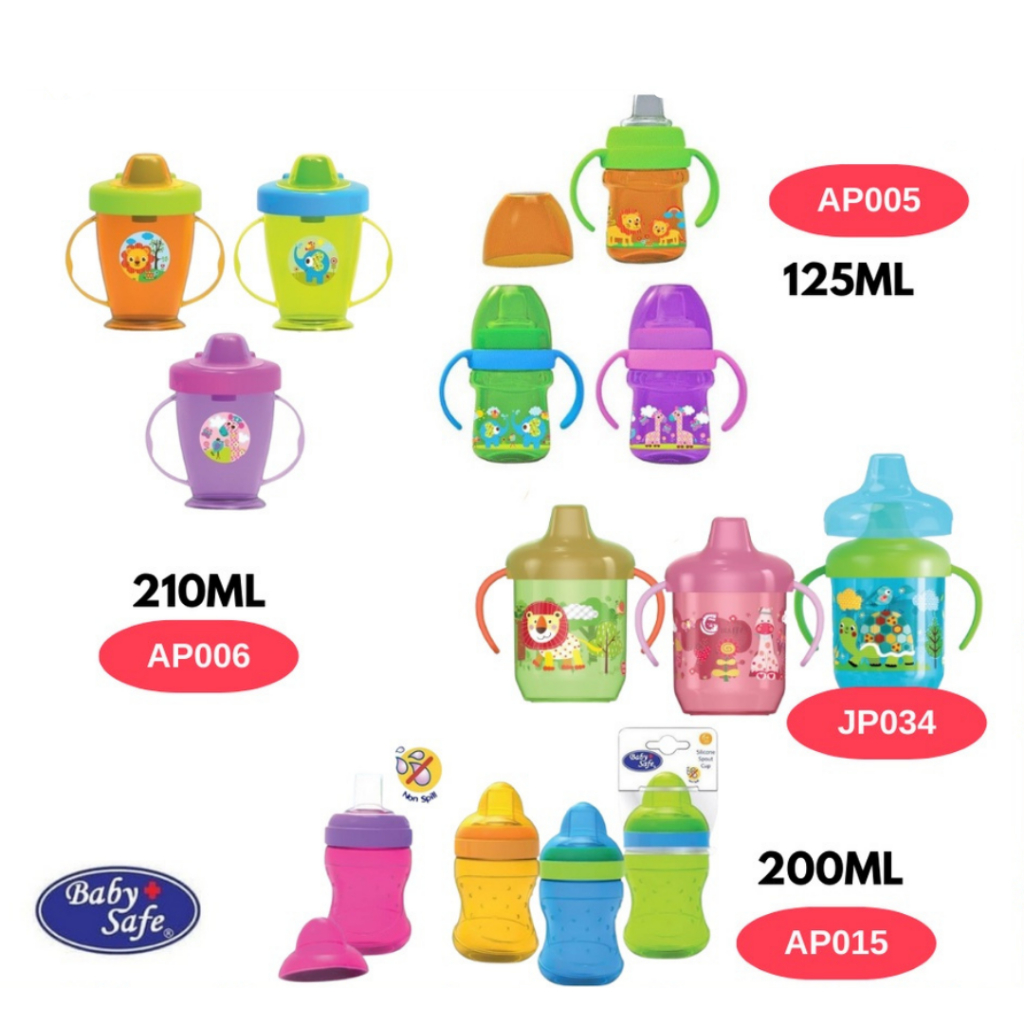 Baby Safe Training Cup Hard Spout 210ml / Soft Spout 120ml Cangkir Botol Dot Anak Bayi