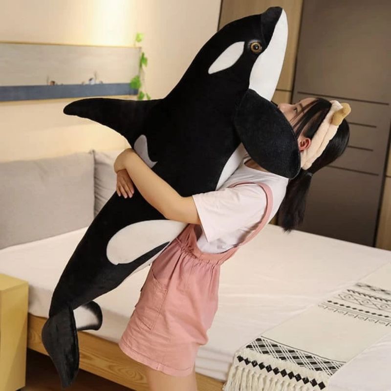 Boneka Karakter Animals Paus Orca Ukuran 80cm Bahan Plush Halus dan Lembut SNI Mainan Mewah Hewan La