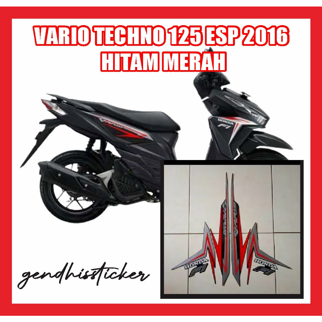 striping honda vario techno 125 esp 2016 hitam merah