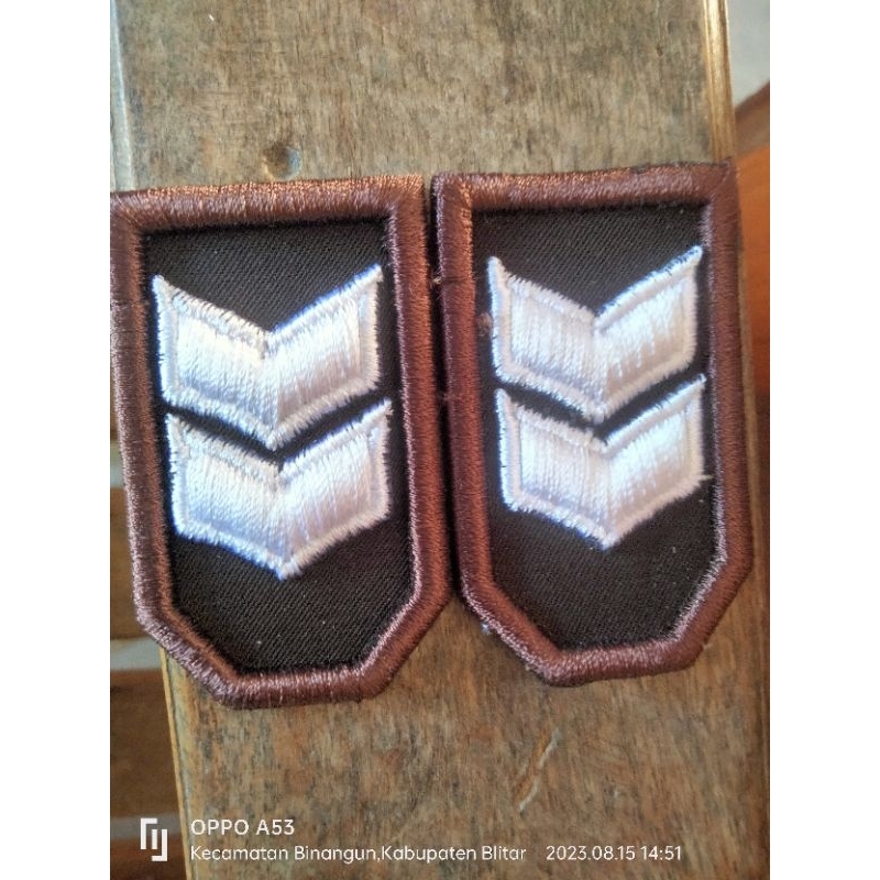 Bordir Timbul Pangkat polri Briptu