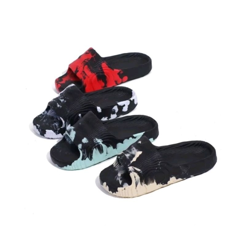 Sandal Slop Slide Adilette Loreng Sendal Slide Sandal Adidas Adilette
